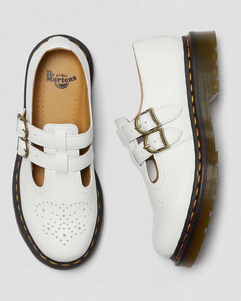 Zapatos Mary Jane Dr Martens 8065 Smooth Cuero Mujer Blancos | MX 458VRW